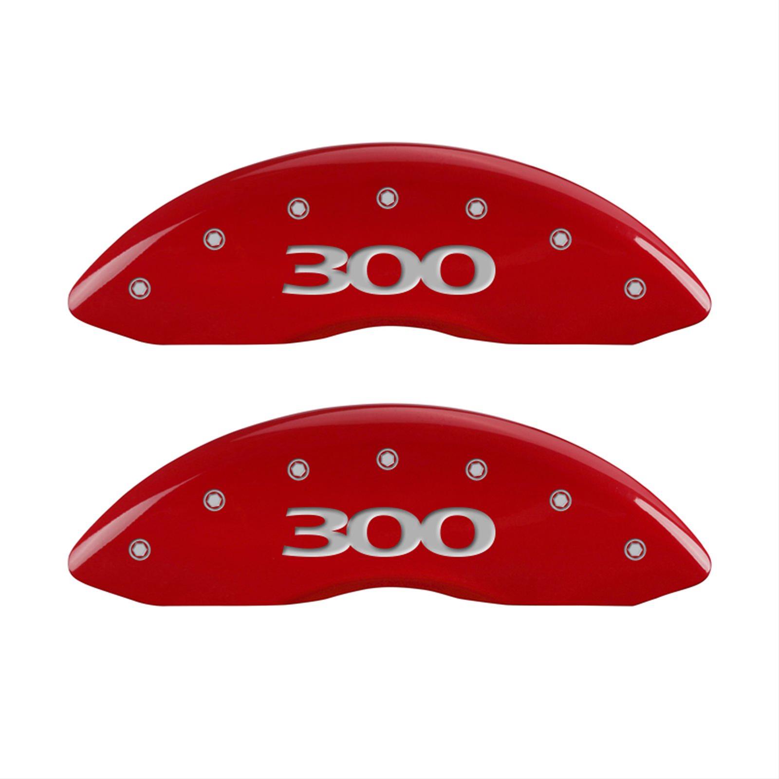 MGP 4 Caliper Covers Engraved Front & Rear 300 Red finish silver ch