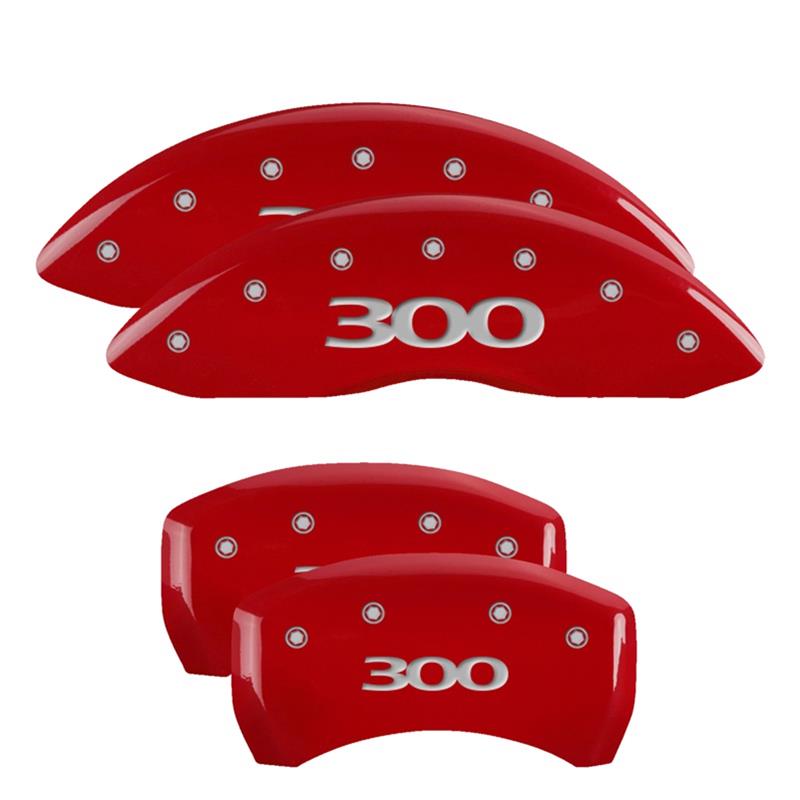 MGP 4 Caliper Covers Engraved Front & Rear 300 Red finish silver ch thumbnail 3