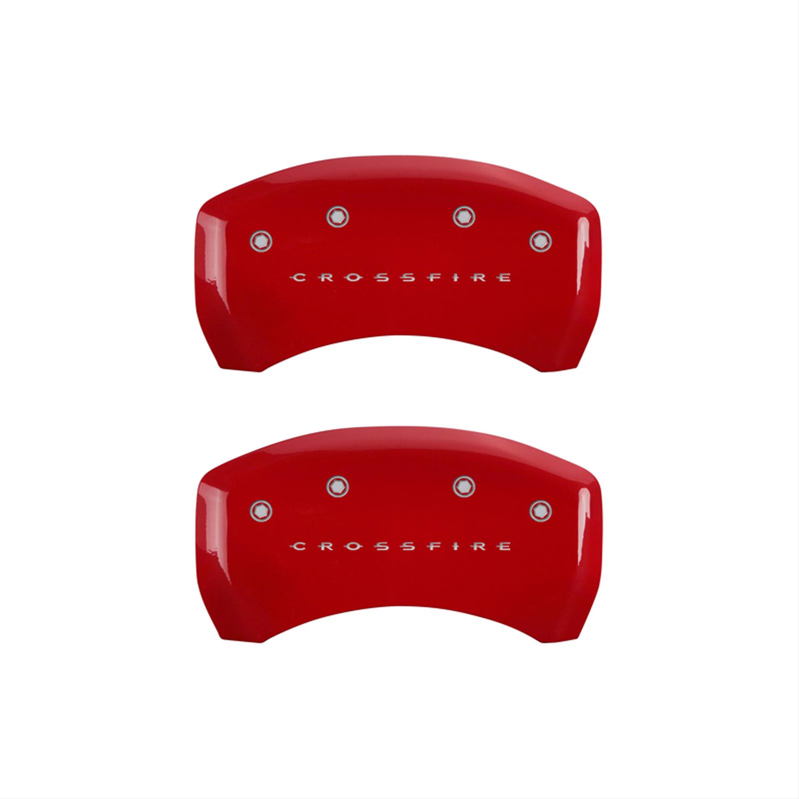 MGP 4 Caliper Covers Engraved Front & Rear Crossfire Red finish silver ch thumbnail 2