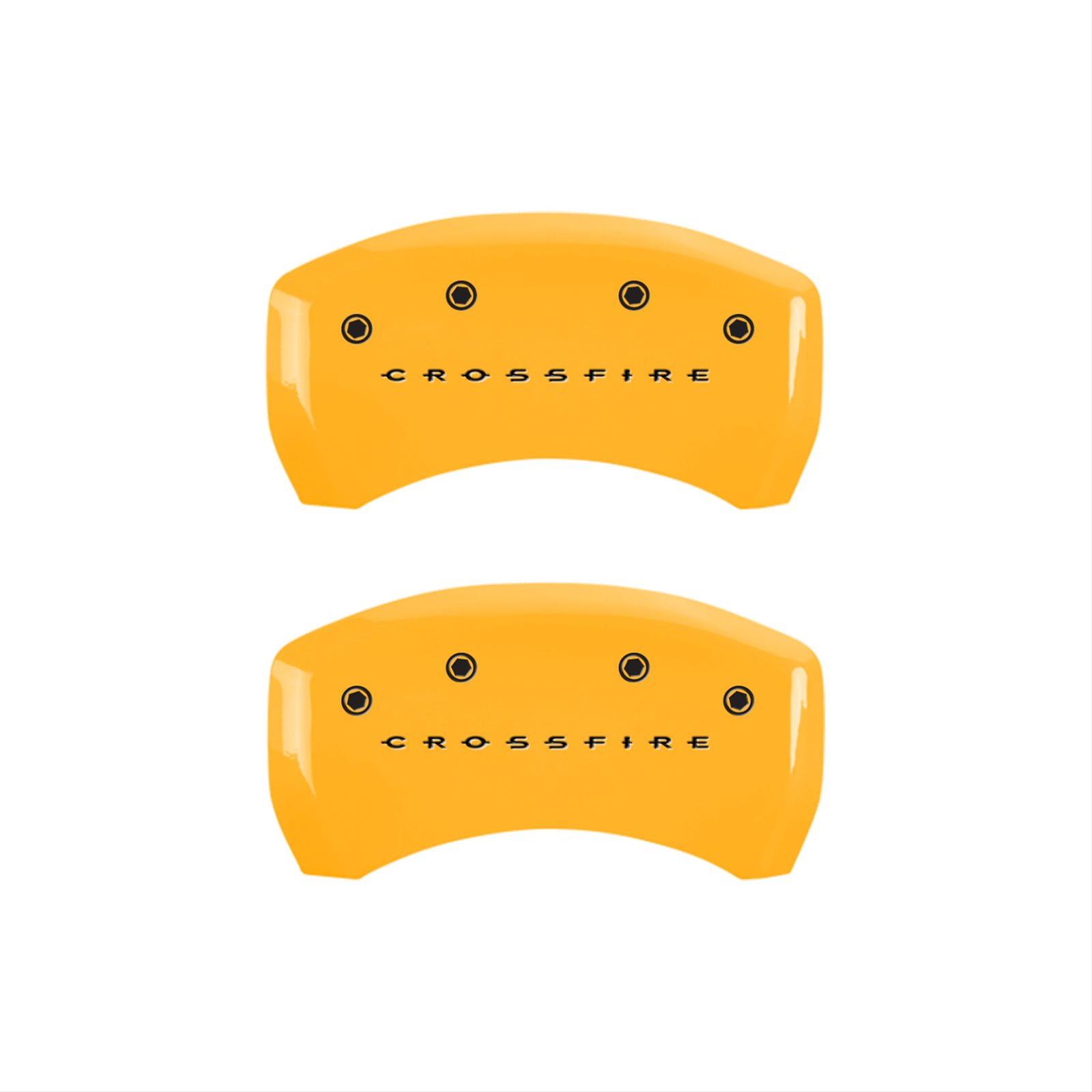 MGP 4 Caliper Covers Engraved F & R Crossfire Yellow Finish Black Char 2004 Chrysler Crossfire thumbnail 2