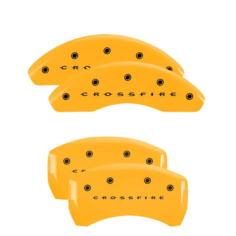 MGP 4 Caliper Covers Engraved F & R Crossfire Yellow Finish Black Char 2004 Chrysler Crossfire thumbnail 3