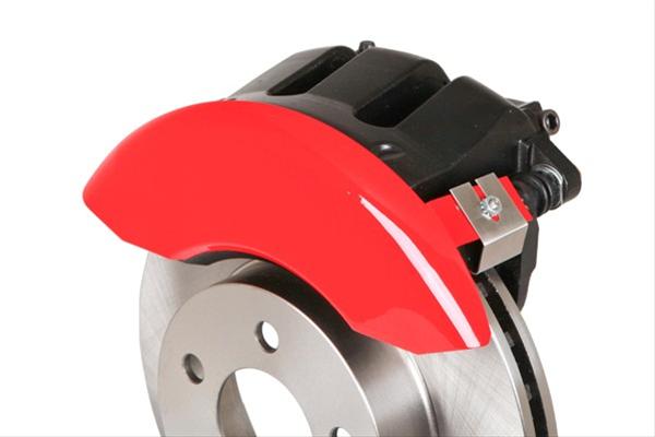 MGP 4 Caliper Covers Engraved Front & Rear Style 1/Chrysler Wing Red finish silver ch thumbnail 8