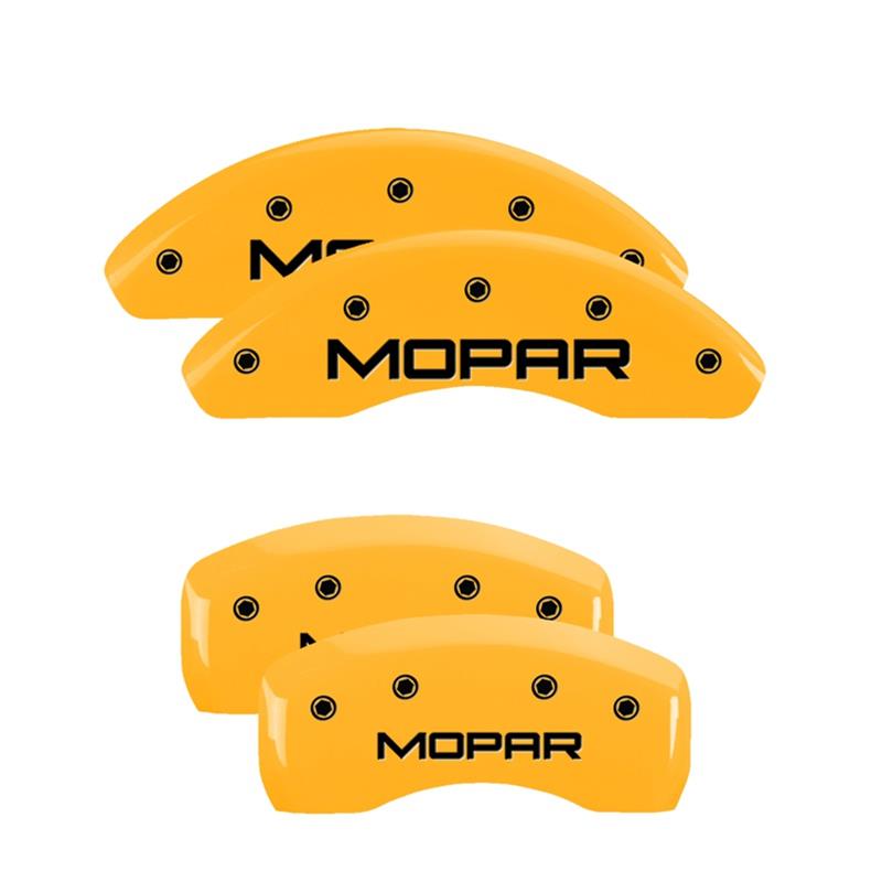 MGP 4 Caliper Covers Engraved Front & Rear Mopar Yellow Finish Black Char 2008 Chrysler PT Cruiser thumbnail 3