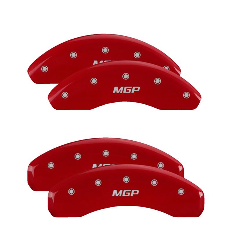 MGP 4 Caliper Covers Engraved Front & Rear MGP Red finish silver ch thumbnail 3