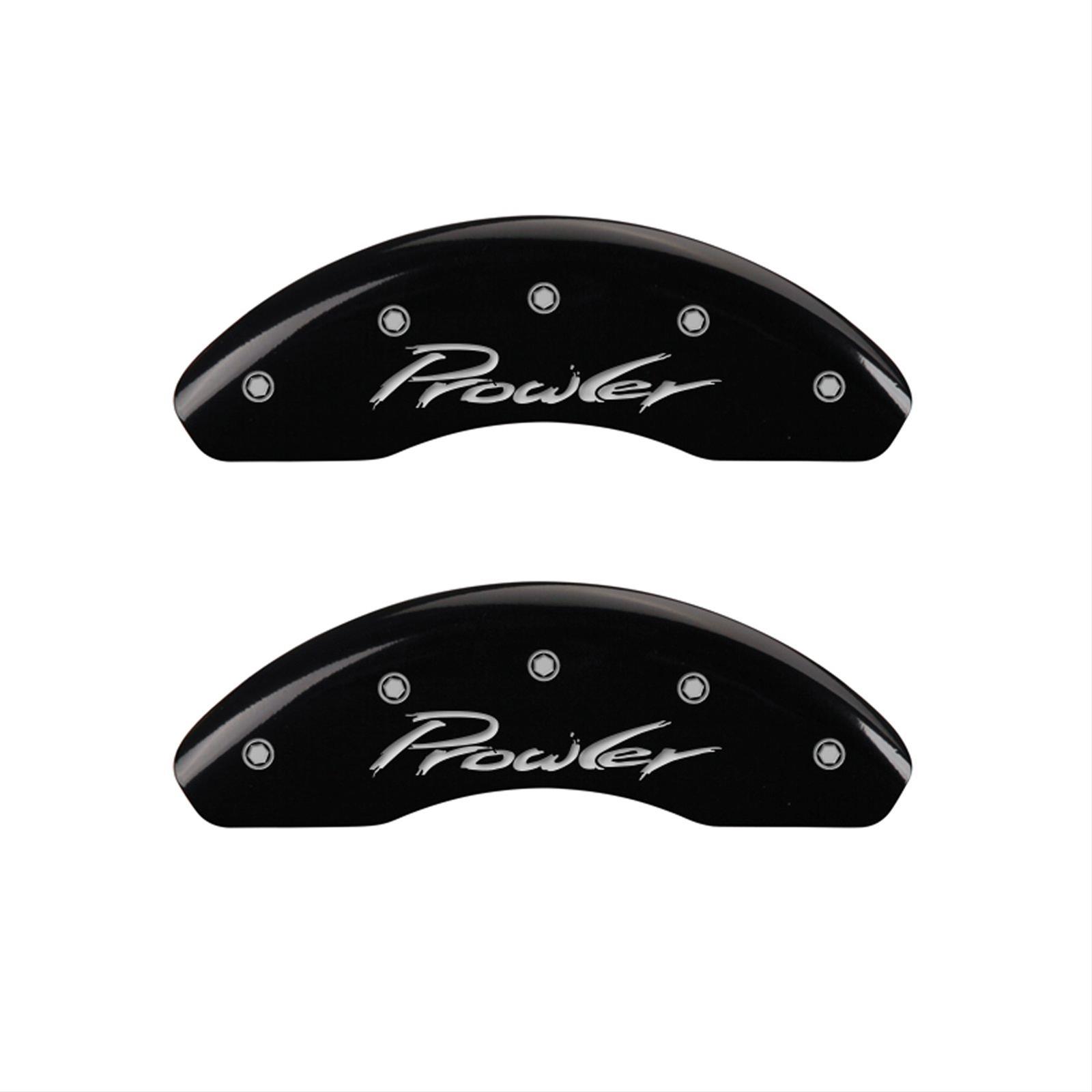 MGP 4 Caliper Covers Engraved Front & Rear Prowler Black finish silver ch