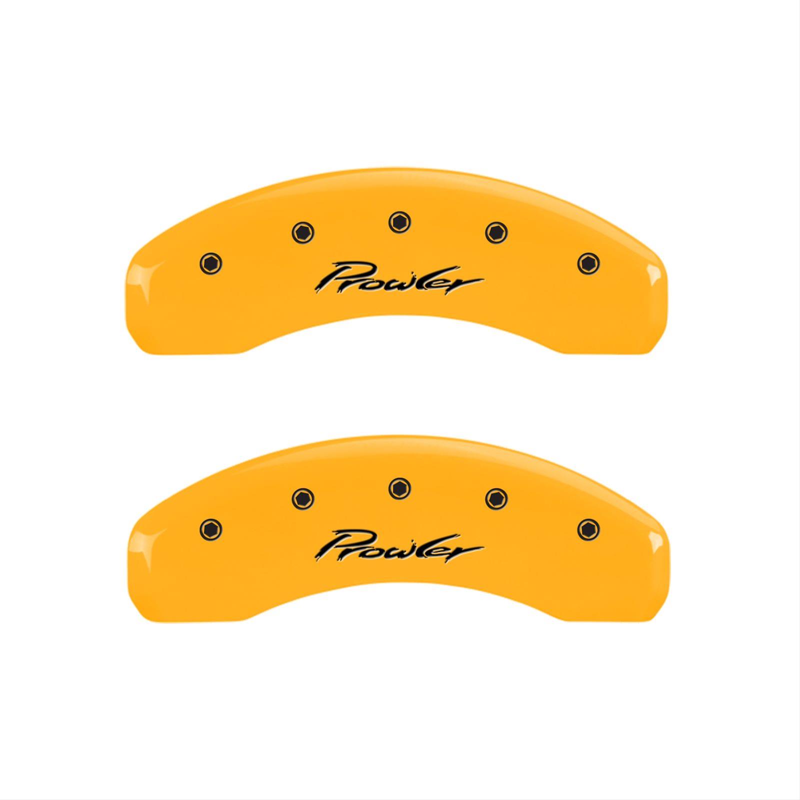 MGP 4 Caliper Covers Engraved Front & Rear 97-02 Chrysler Prowler Yellow Finish Black Prowler Logo thumbnail 2