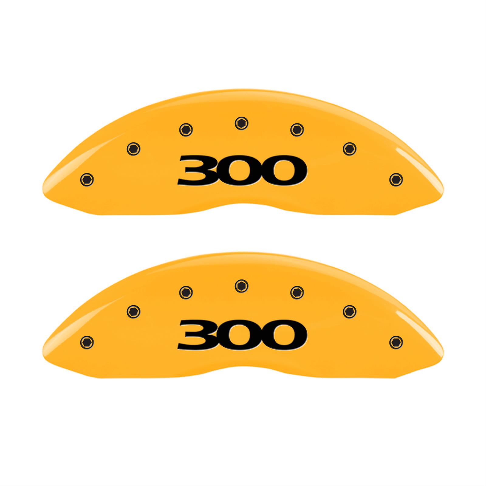 MGP 4 Caliper Covers Engraved Front & Rear 300 Yellow finish black ch