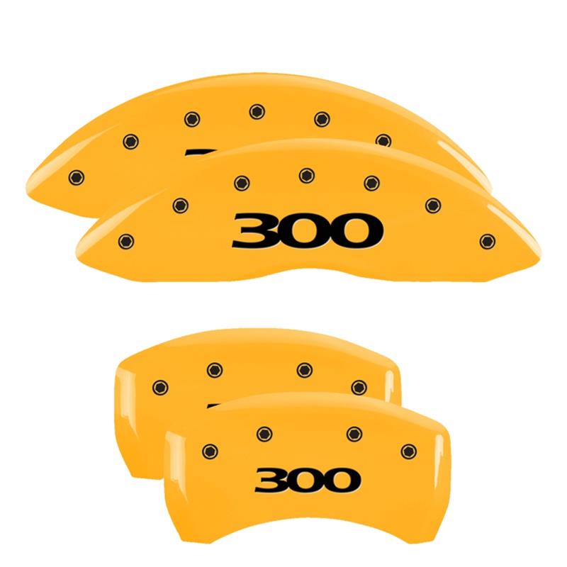 MGP 4 Caliper Covers Engraved Front & Rear 300 Yellow finish black ch thumbnail 3