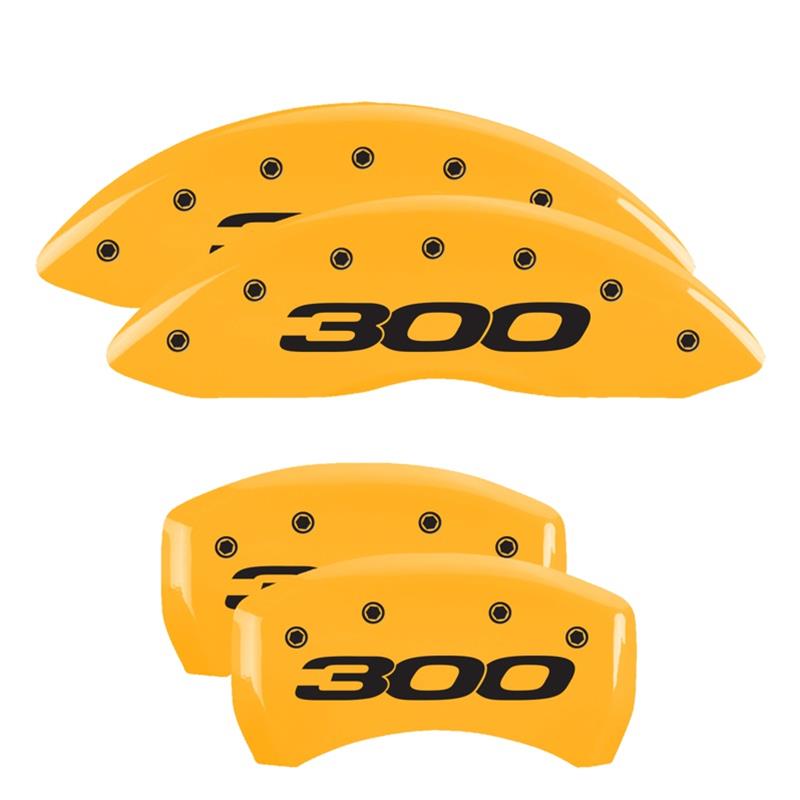 MGP 4 Caliper Covers Engraved Front & Rear 300/2017 Yellow Finish Black Char 2011 Chrysler 300 thumbnail 2