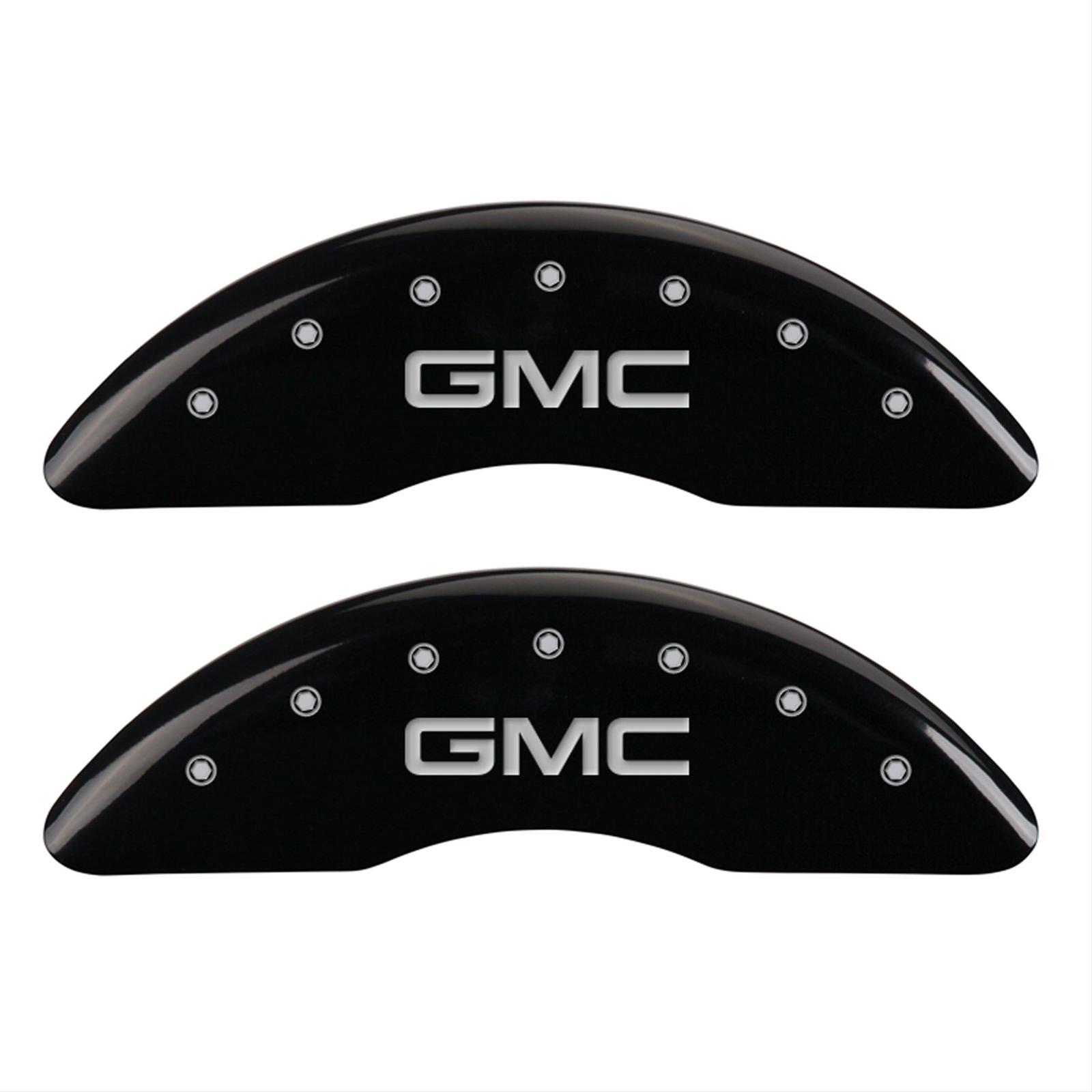 MGP 4 Caliper Covers Engraved Front & Rear GMC Black finish silver ch thumbnail 2
