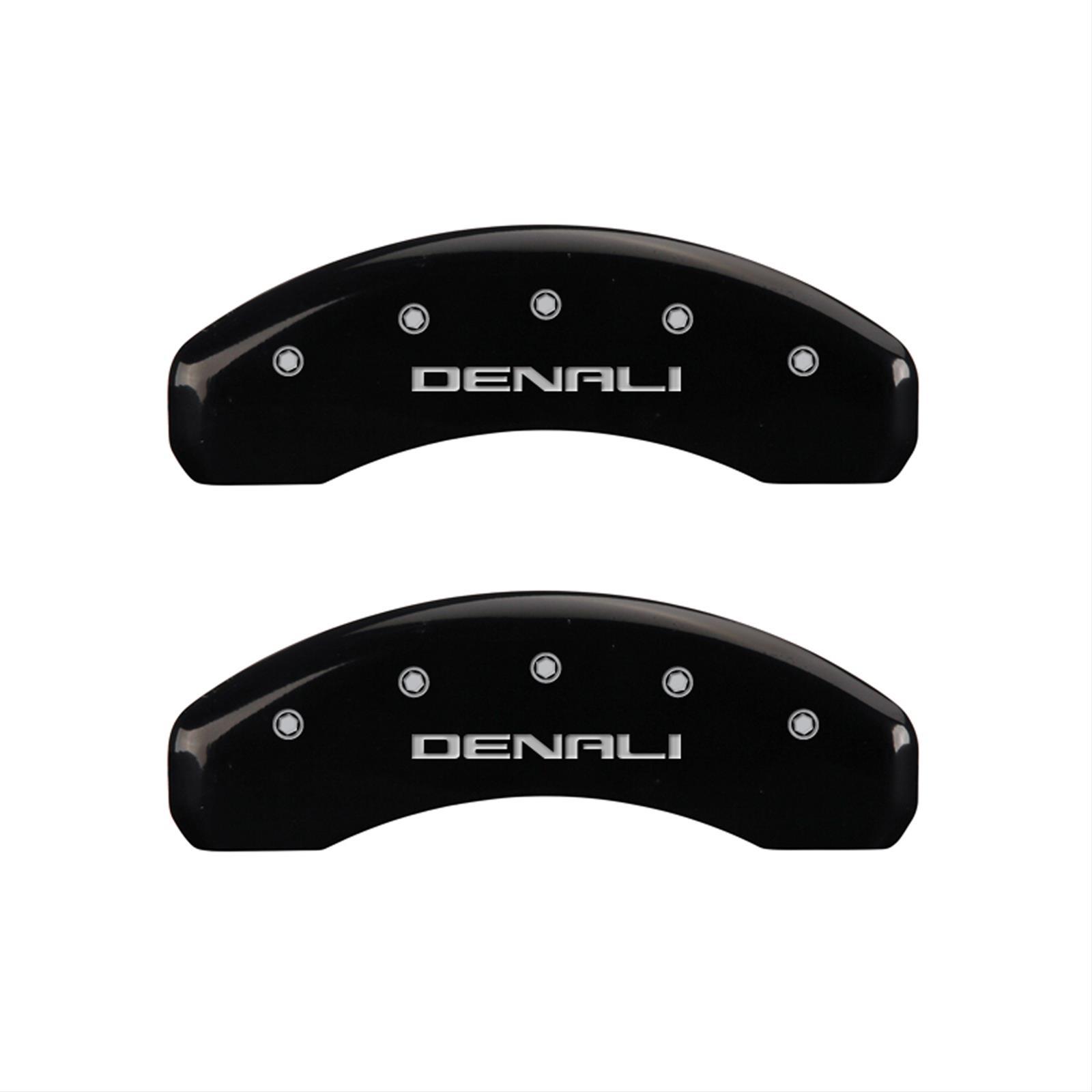 MGP 4 Caliper Covers Engraved Front & Rear Denali Black finish silver ch thumbnail 2