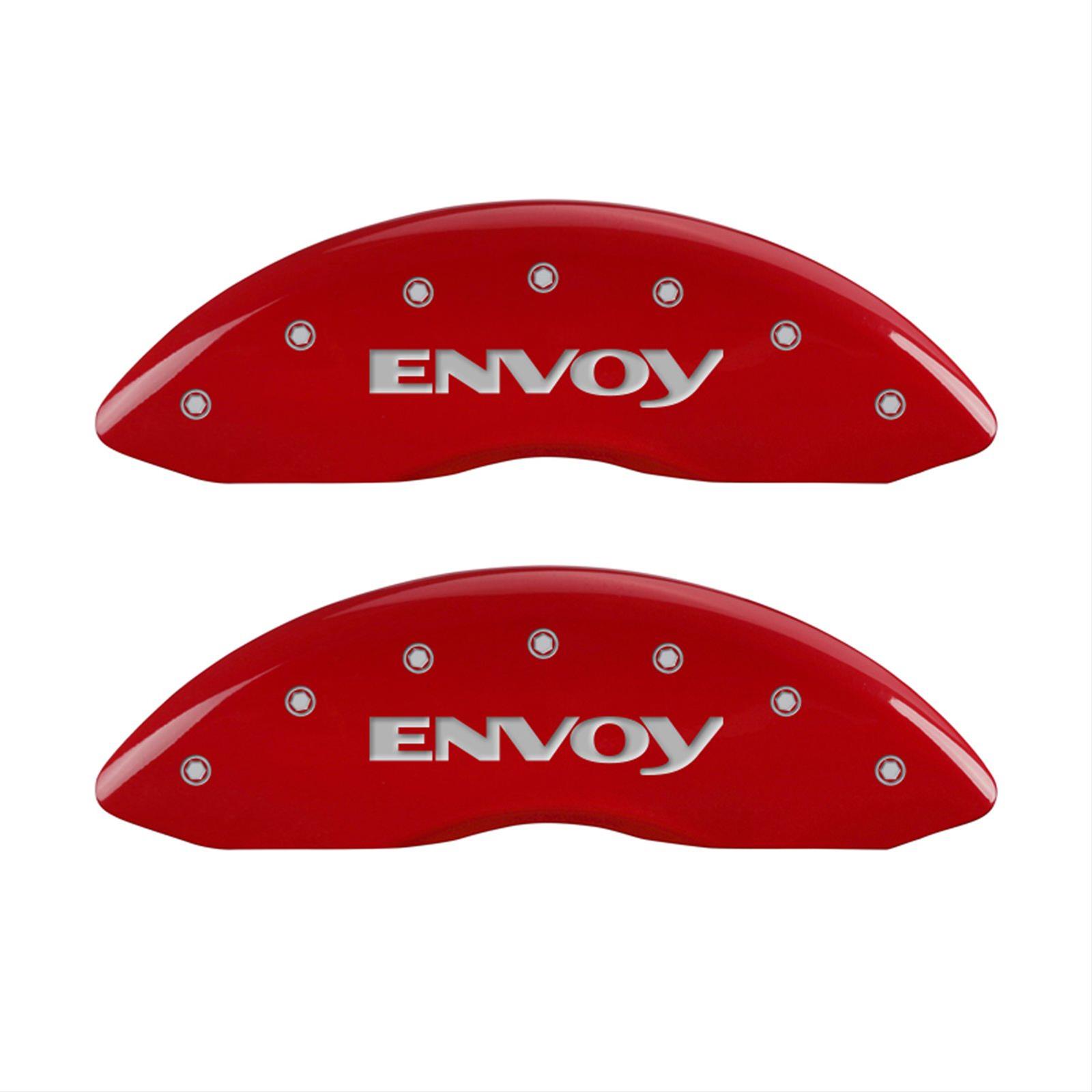 MGP 4 Caliper Covers Engraved Front & Rear Envoy Red finish silver ch