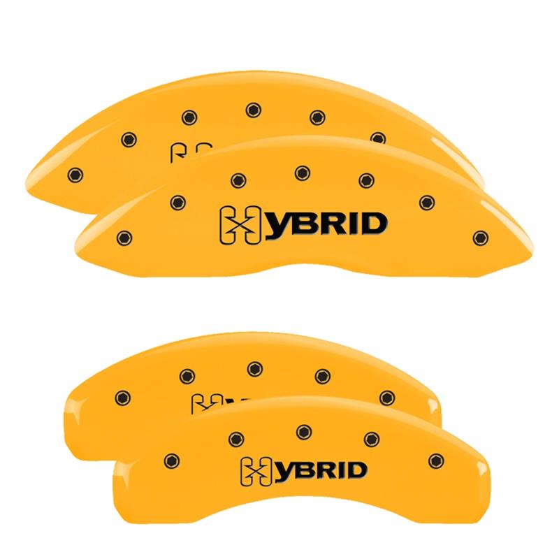 MGP 4 Caliper Covers Engraved Front & Rear Gm Style/Hybrid Yellow Finish Black Char 2009 GMC Envoy thumbnail 3