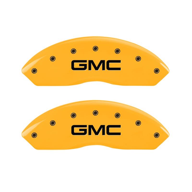MGP 2 Caliper Covers Engraved Front GMC Yellow Finish Black Characters 1997 GMC Yukon thumbnail 2
