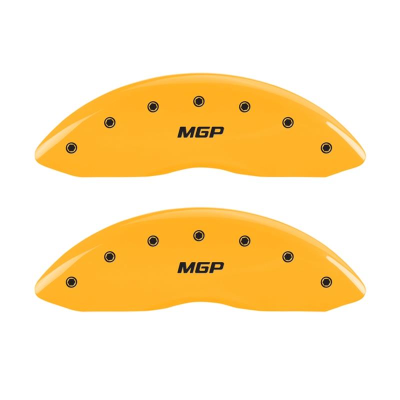 MGP Front set 2 Caliper Covers Engraved Front MGP Yellow finish black ch thumbnail 2