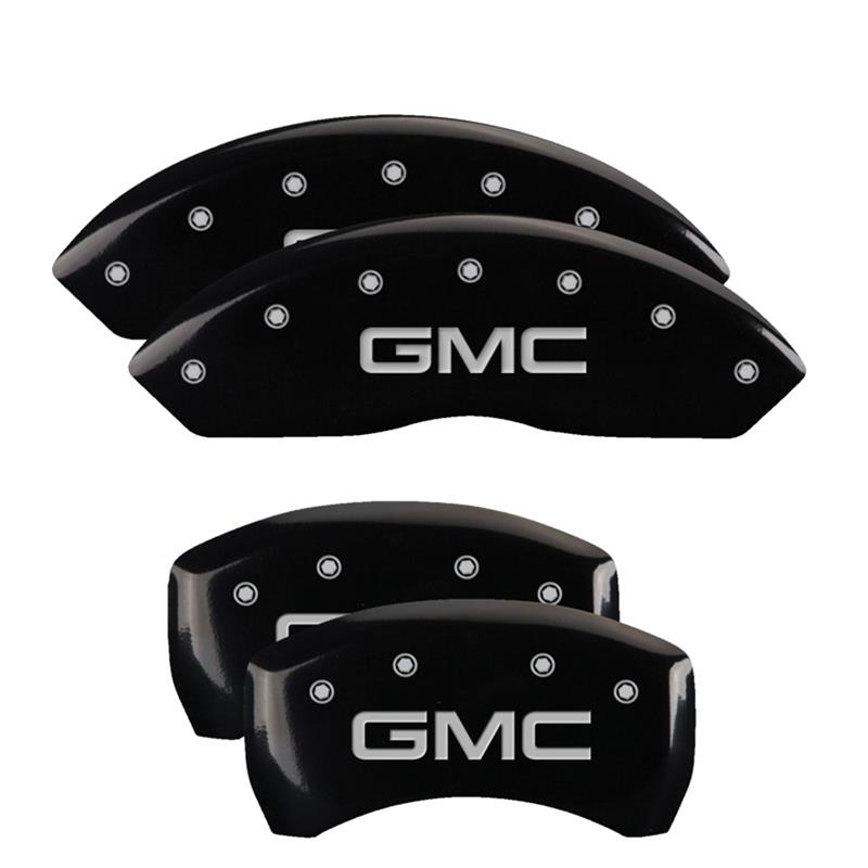MGP 4 Caliper Covers Engraved Front & Rear GMC Black finish silver ch thumbnail 3