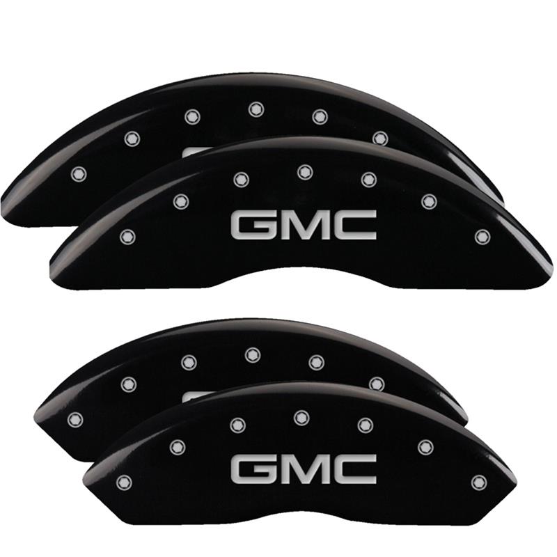 MGP 4 Caliper Covers Engraved Front & Rear GMC Black finish silver ch thumbnail 3