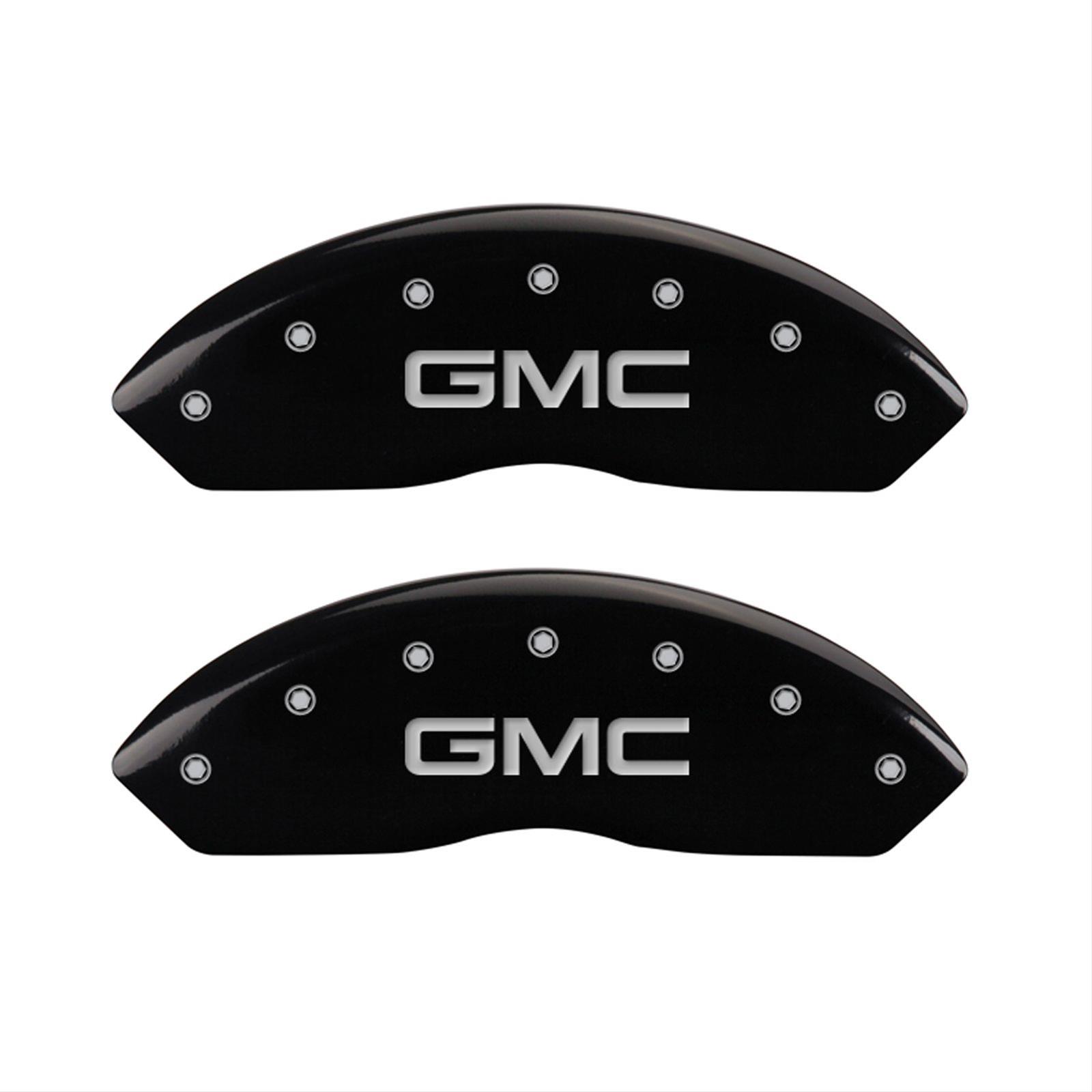MGP 4 Caliper Covers Engraved Front & Rear GMC Black finish silver ch thumbnail 2
