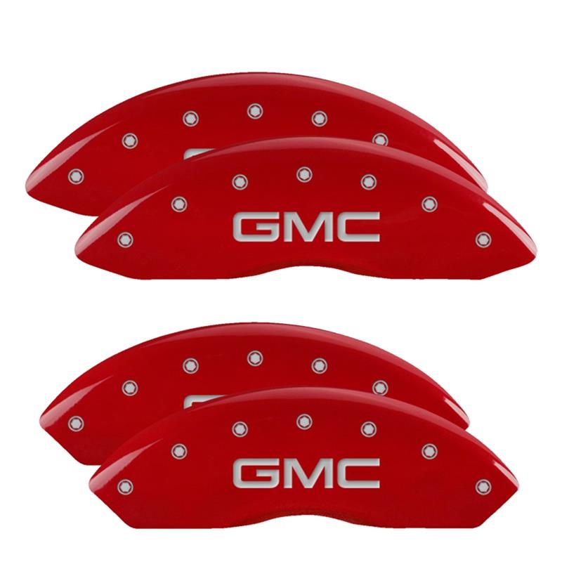 MGP 4 Caliper Covers Engraved Front & Rear GMC Red Finish Silver Char 2011 GMC Savana 2500 thumbnail 3