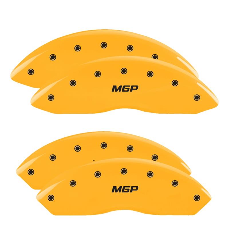 MGP 4 Caliper Covers Engraved Front & Rear MGP Yellow Finish Black Char 2011 GMC Savana 2500 thumbnail 3