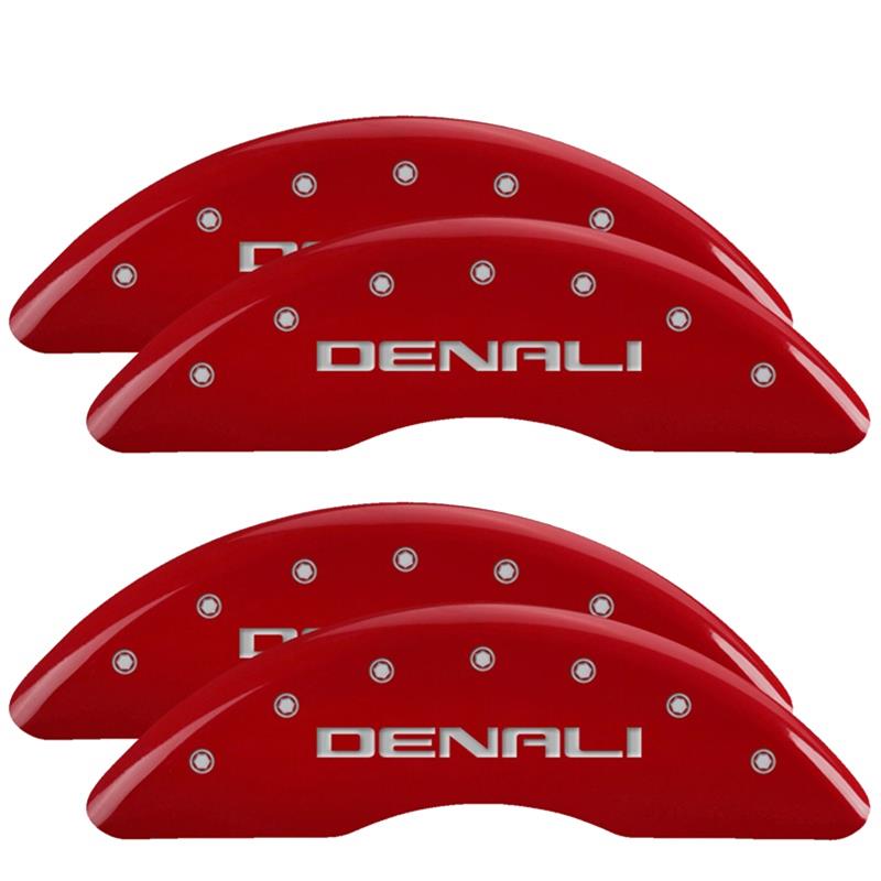 MGP Caliper Covers - Brake for 2020-2025 SIERRA 2500 HD, 3500 HD 34219SCUSDF Set Of 4 Covers, Engraved Front And Rear: Custom Graphics, Designated Finish
