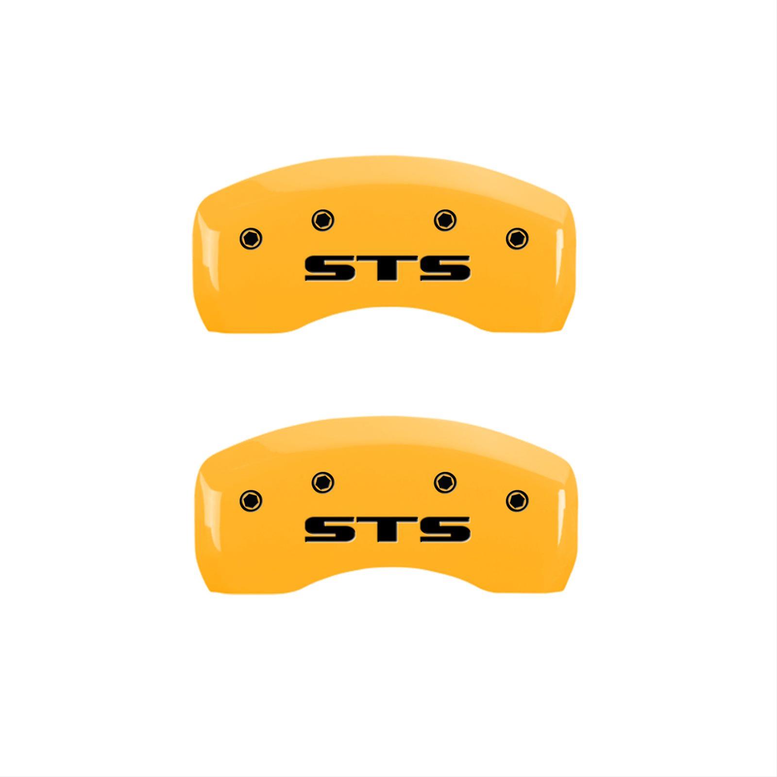 MGP 4 Caliper Covers Engraved Front Cadillac Rear STS Yellow Finish Black Char 2007 Cadillac XLR thumbnail 2
