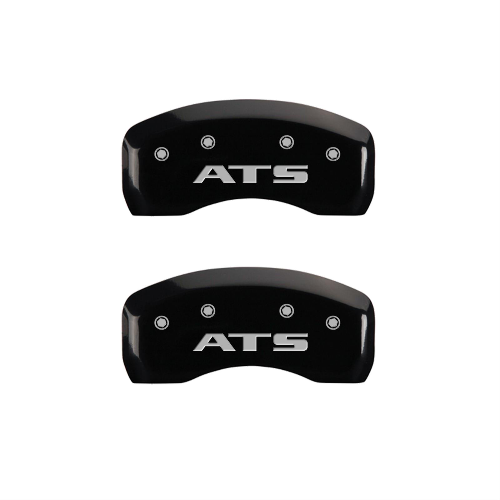 MGP 4 Caliper Covers Engraved Front Cadillac Engraved Rear ATS Black finish silver ch thumbnail 2