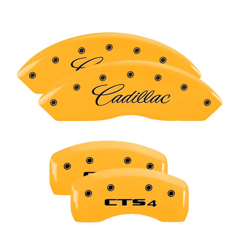 MGP 4 Caliper Covers Engraved Front Cadillac Rear CTS4 Yellow Finish Black Char 2005 Cadillac CTS thumbnail 3