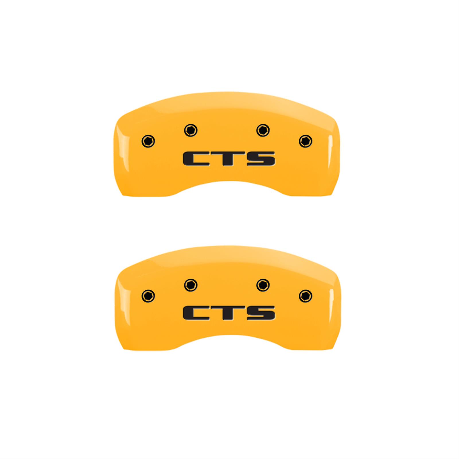 MGP 4 Caliper Covers Engraved Front Cadillac Rear CTS Yellow Finish Black Char 2004 Cadillac CTS thumbnail 2