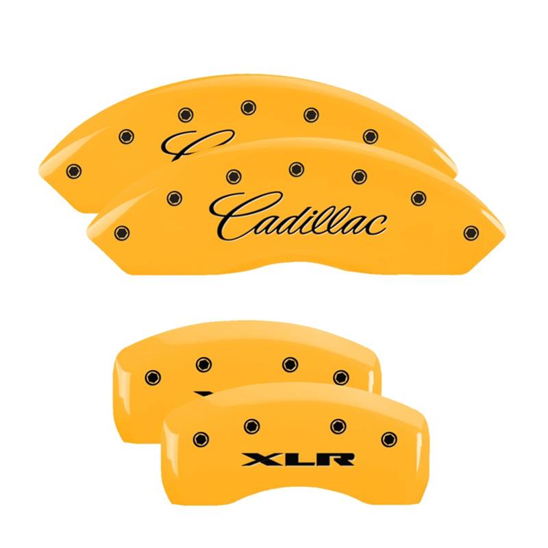 MGP 4 Caliper Covers Engraved Front Cadillac Rear XLR Yellow Finish Black Char 2004 Cadillac CTS thumbnail 3