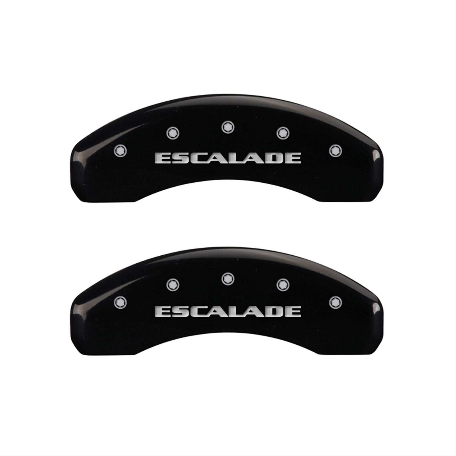 MGP 4 Caliper Covers Engraved Front & Rear Escalade Black finish silver ch thumbnail 2