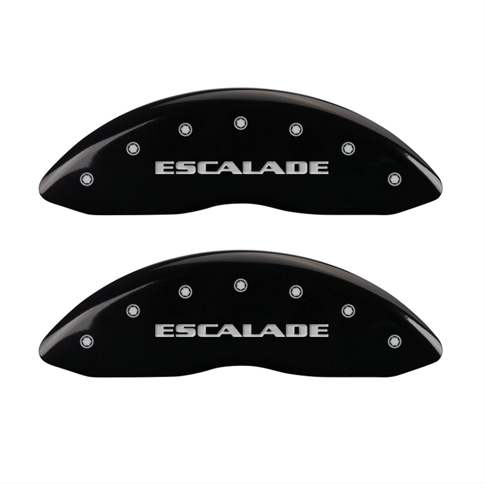 MGP 4 Caliper Covers Engraved Front & Rear Escalade Black finish silver ch