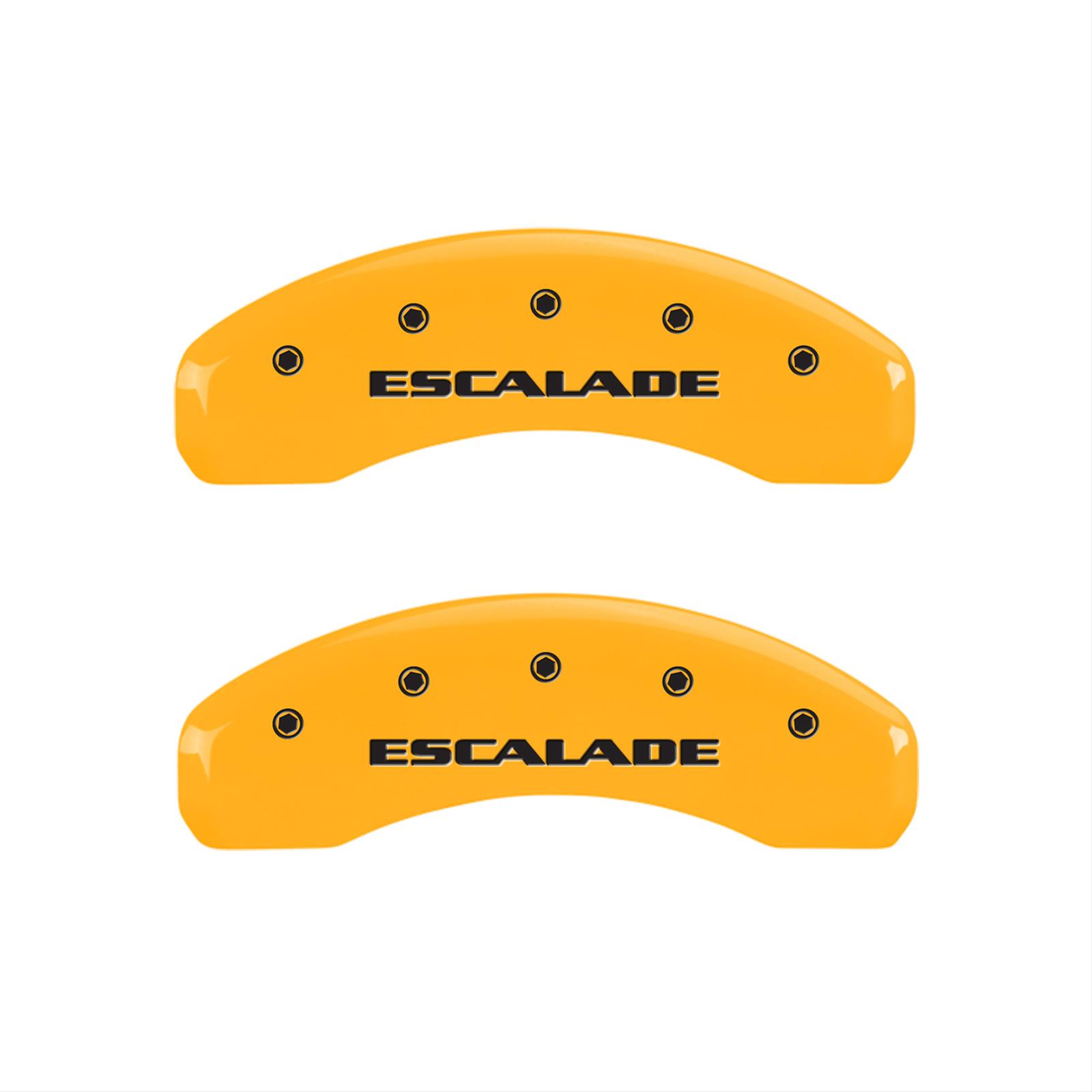 MGP 4 Caliper Covers Engraved F & R Escalade Yellow Finish Black Char 2004 Cadillac Escalade EXT thumbnail 2