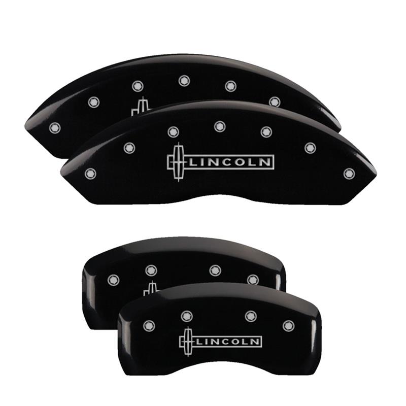 MGP 4 Caliper Covers Engraved Front & Rear Lincoln Black finish silver ch thumbnail 3