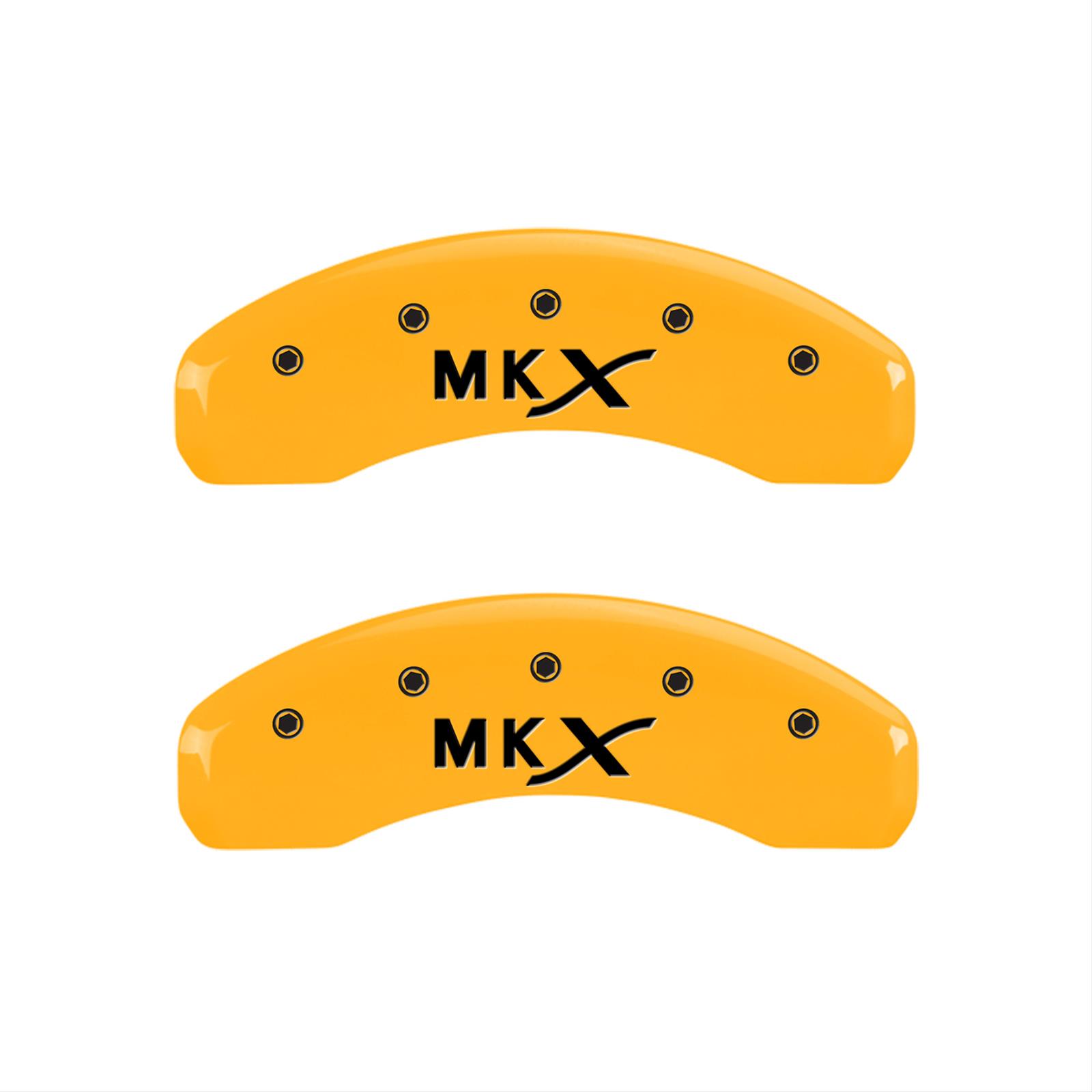 MGP 4 Caliper Covers Engraved Front Lincoln Engraved Rear MKX Yellow finish black ch thumbnail 2