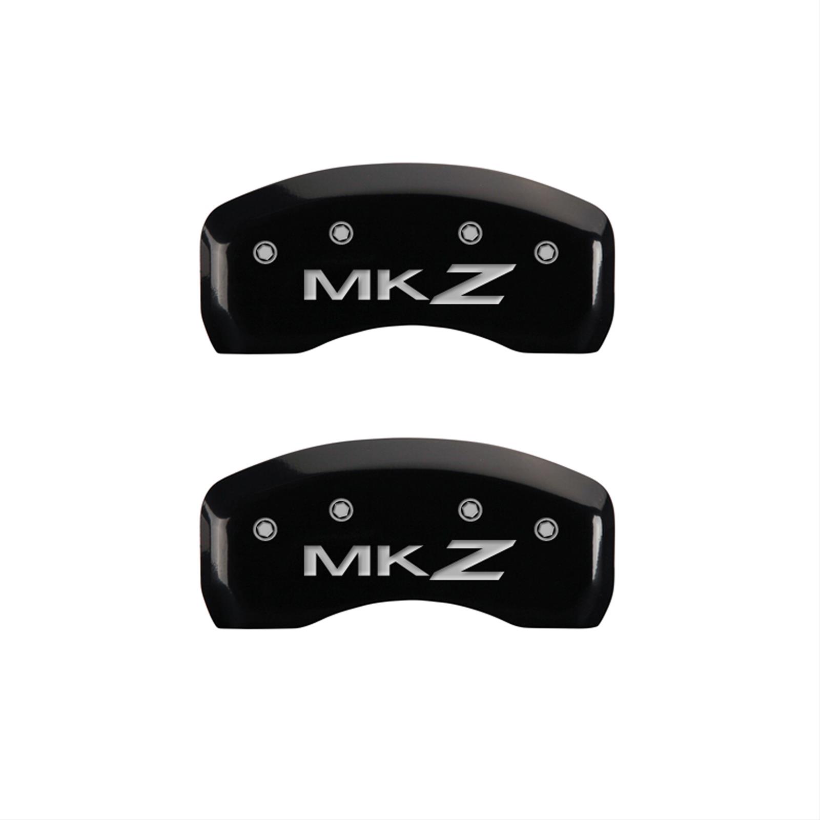 MGP 4 Caliper Covers Engraved Front Lincoln Engraved Rear MKZ Black finish silver ch thumbnail 2