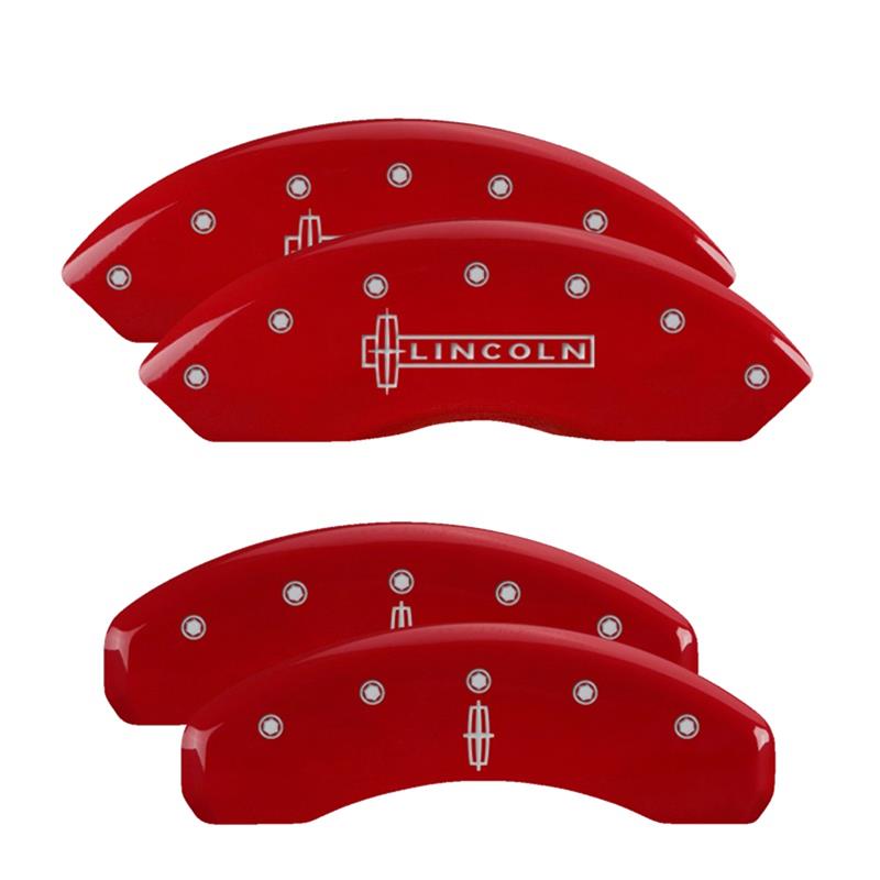 MGP Caliper Covers - Brake for 1998-2002 NAVIGATOR 36011SCLCRD Set Of 4 Classic Covers, Red Powder Coat Finish