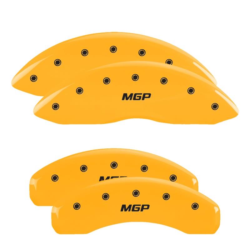 MGP 4 Caliper Covers Engraved Front & Rear MGP Yellow finish black ch thumbnail 3