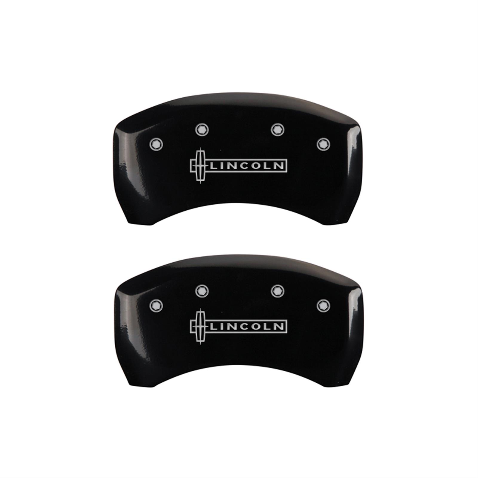 MGP 4 Caliper Covers Engraved Front & Rear Lincoln Black finish silver ch thumbnail 2