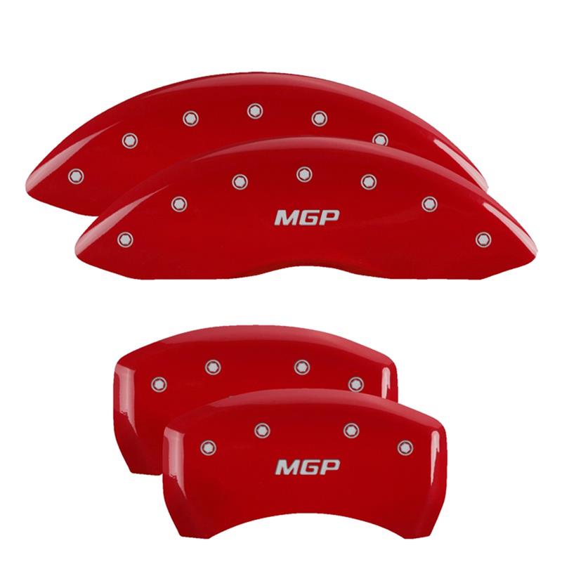 MGP 4 Caliper Covers Engraved Front & Rear MGP Red finish silver ch thumbnail 3