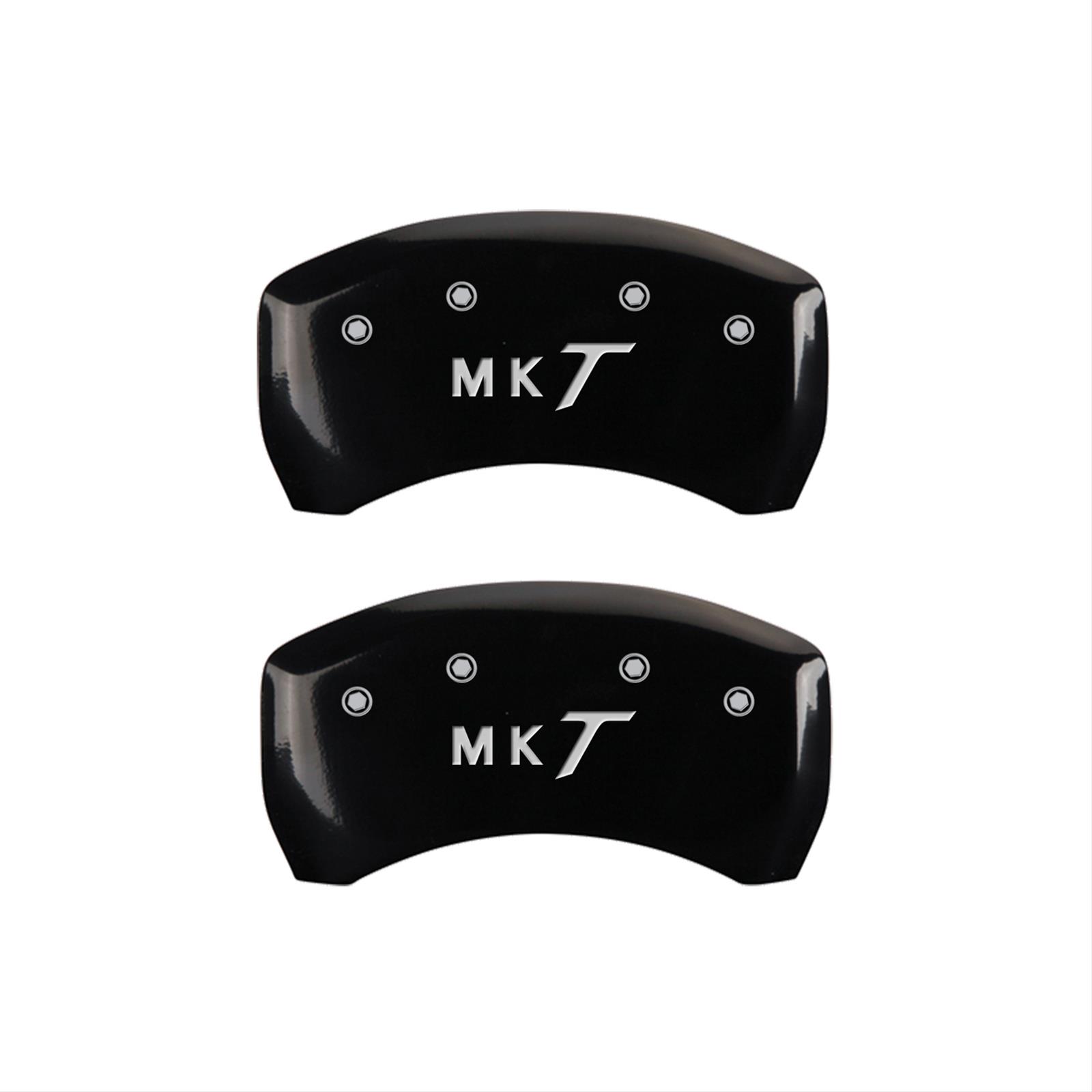 MGP 4 Caliper Covers Engraved Front Lincoln Engraved Rear MKT Black finish silver ch thumbnail 2