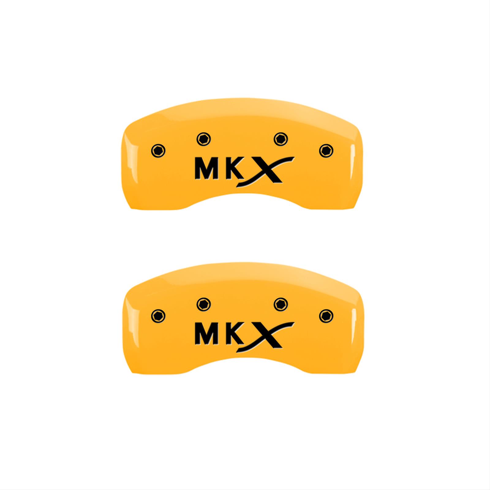MGP 4 Caliper Covers Engraved Front Lincoln Engraved Rear MKX Yellow finish black ch thumbnail 2