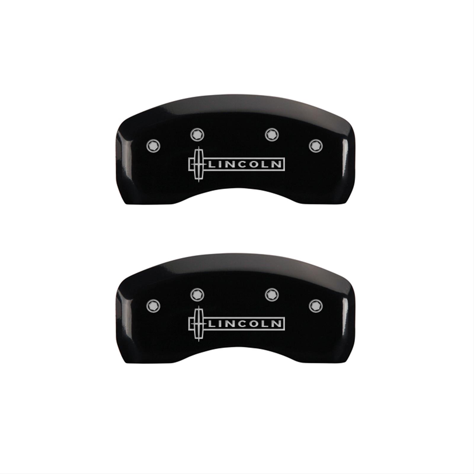 MGP 4 Caliper Covers Engraved Front & Rear Lincoln Black Finish Silver Char 2019 Lincoln MKZ thumbnail 2