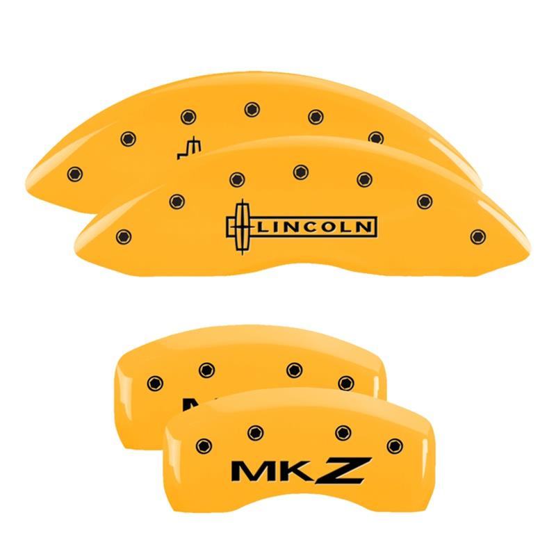 MGP 4 Caliper Covers Engraved Front Lincoln Rear MKZ Yellow Finish Black Char 2017 Lincoln MKZ thumbnail 2