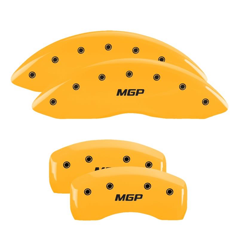 MGP 4 Caliper Covers Engraved Front & Rear MGP Yellow finish black ch thumbnail 3