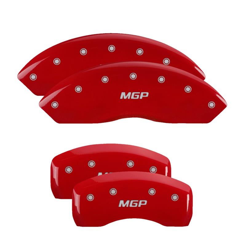 MGP 4 Caliper Covers Engraved Front & Rear MGP Red finish silver ch thumbnail 3