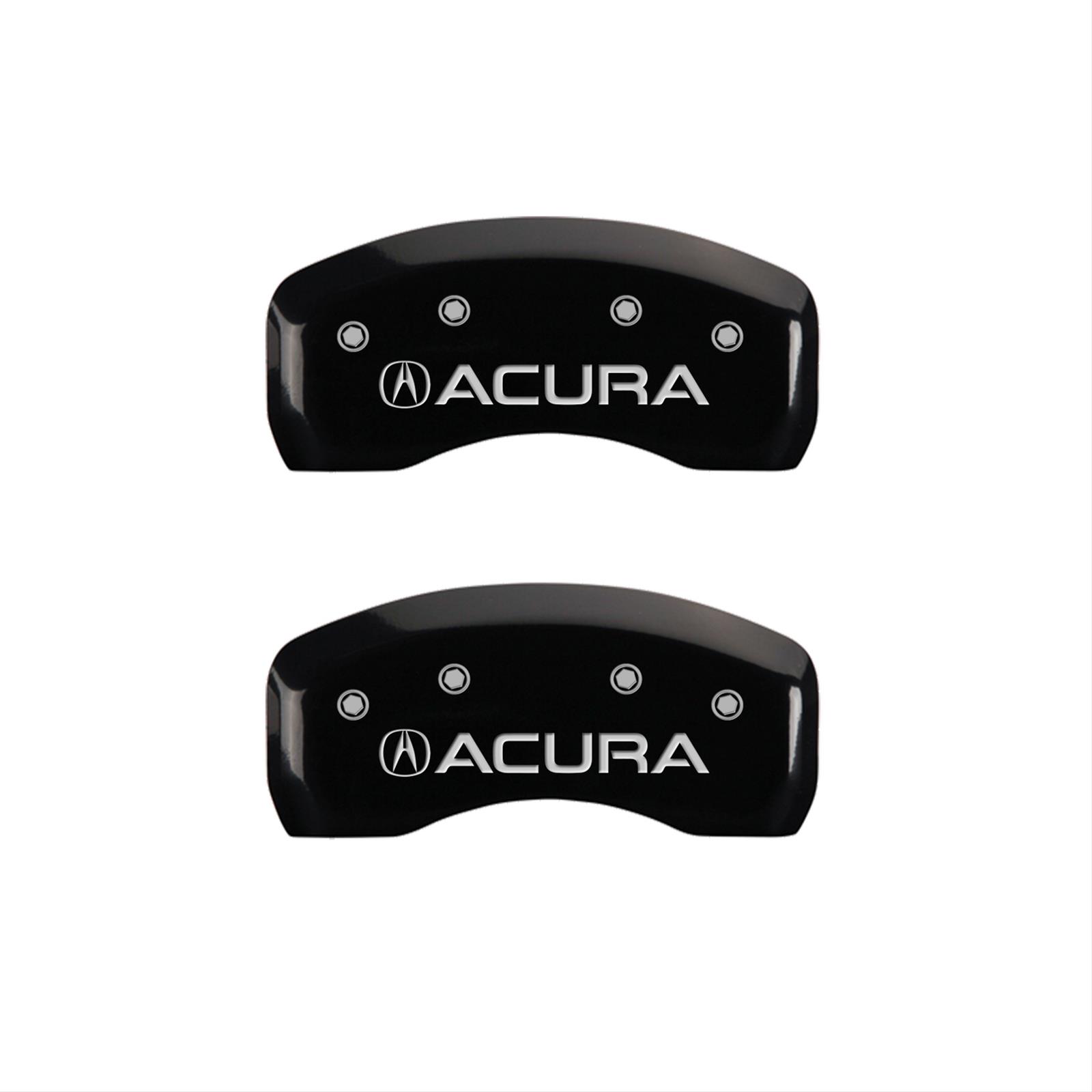 MGP 4 Caliper Covers Engraved Front & Rear Acura Black finish silver ch thumbnail 2