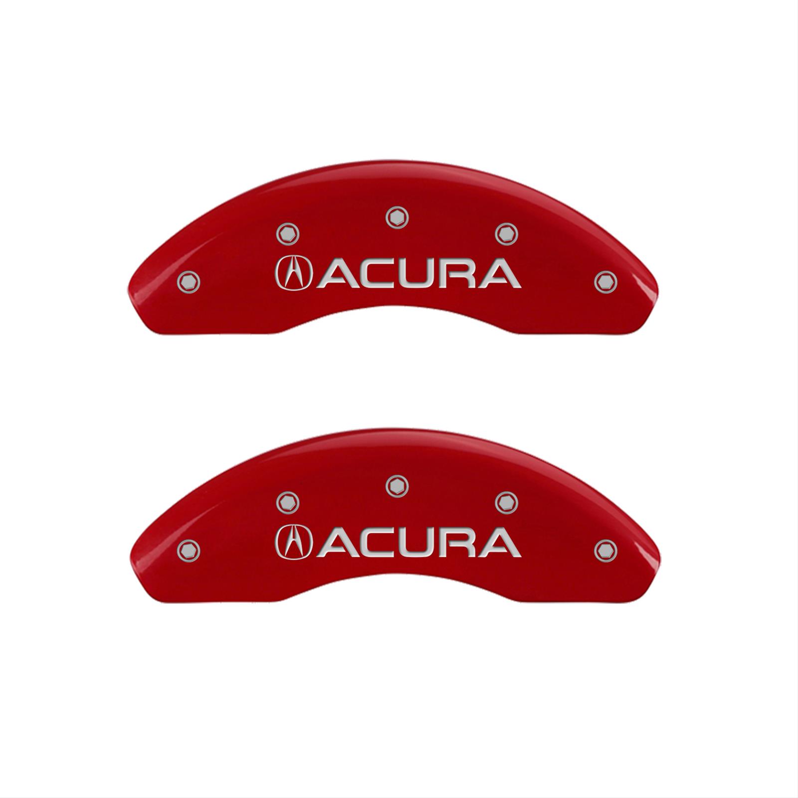 MGP 4 Caliper Covers Engraved Front Acura Engraved Rear RSX Red finish silver ch thumbnail 2