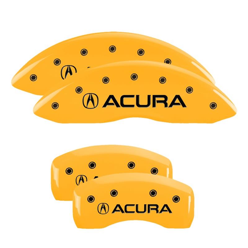MGP 4 Caliper Covers Engraved Front & Rear Acura Yellow Finish Black Char 2008 Acura TL thumbnail 3