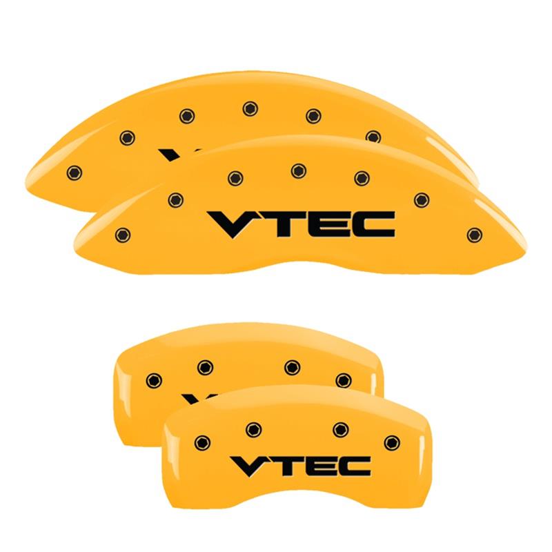 MGP 4 Caliper Covers Engraved Front & Rear Vtech Yellow Finish Black Char 2008 Acura TL thumbnail 3